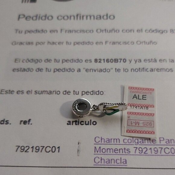 Authentic PANDORA Sterling Silver *Country Edition* Flip-flop Dangle 792197C01 - Picture 7 of 14